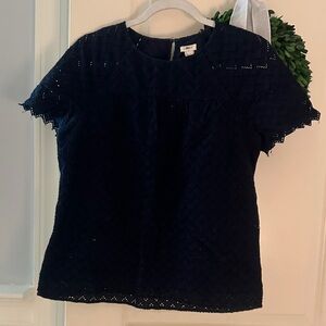 J. Crew Navy Lace Blouse